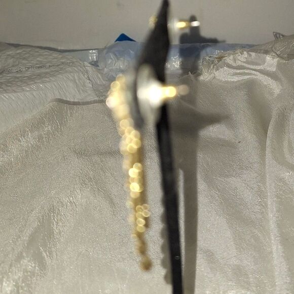 Art Deco Style Women's Vintage Earrings Dangle Drop Gold Tone Rhinestone - Picture 4 of 7